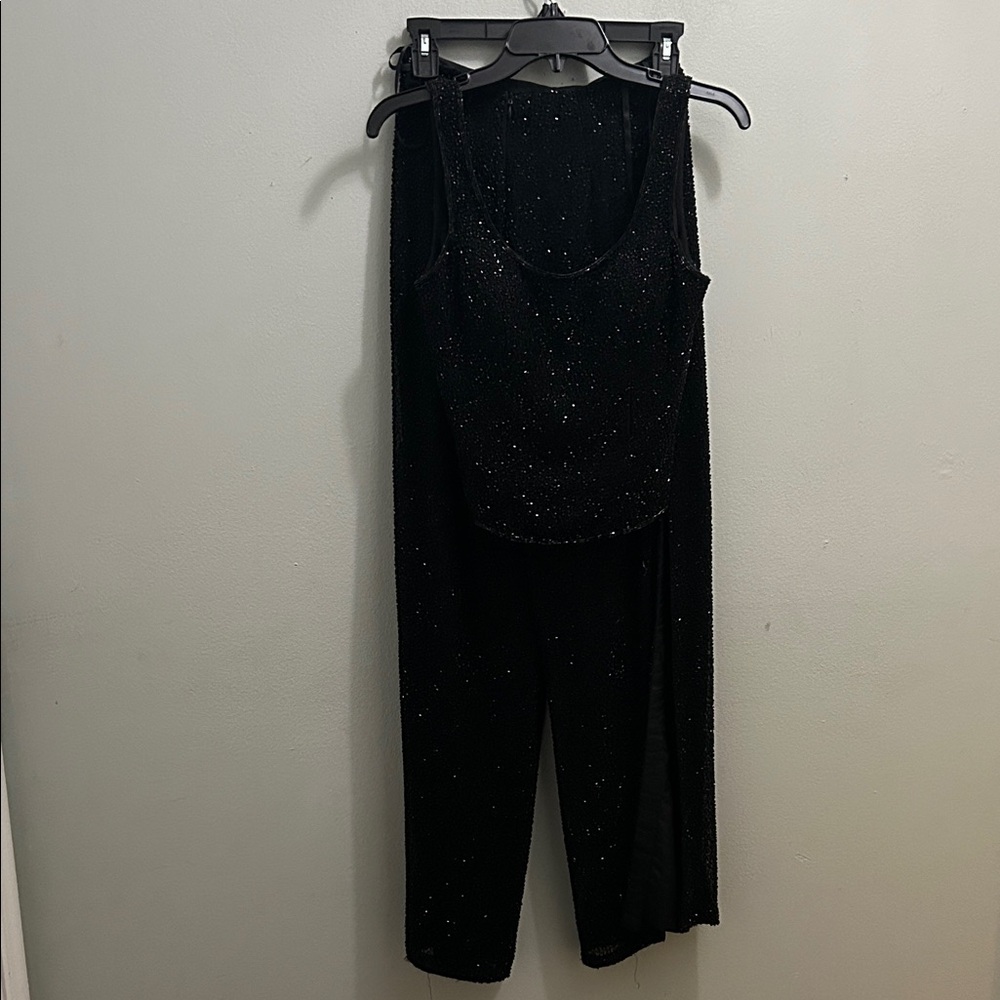 SEAN COLLECTION BLACK SEQUIN 2pcs pants set